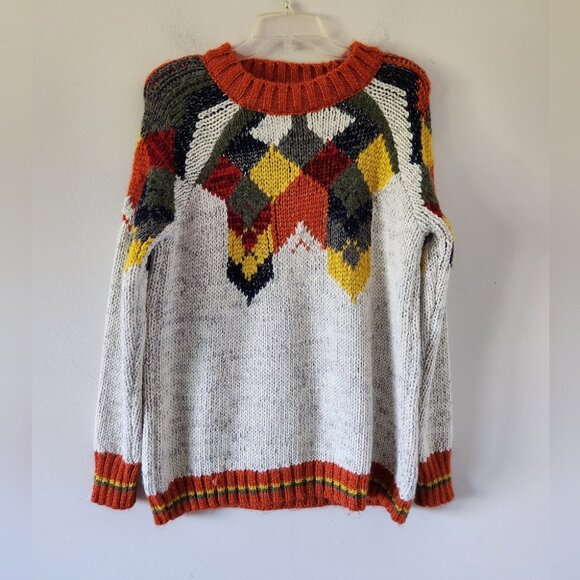 ZARA | Knit Fair Isle Crewneck Sweater Pullover Sz SMALL - Picture 1 of 9